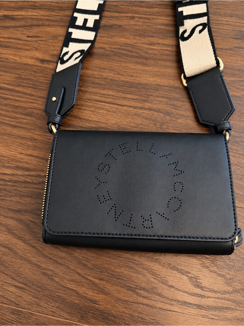 Stella McCartney Perforated Logo Wallet Crossbody